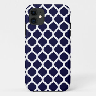 Navy Blue Moroccan Pattern iPhone 5 Hoesje