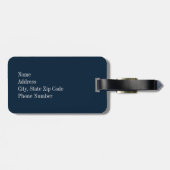 Navy Blue Moroccan Pattern met Green Monogram Bagagelabel (Achterkant horizontaal)