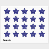 Navy blue muzieknoten ster sticker (Vel)