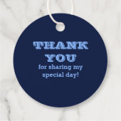 Navy Blue Naam Logo Bedankjes Labels (Achterkant)