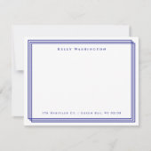 Navy Blue Name Address Professional Notitiekaartje (Voorkant)