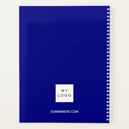 Navy blue name script business logo 2026 planner (Achterkant)