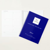 Navy blue name script business logo 2026 planner (Display)
