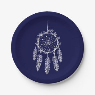 Navy Blue Native American Dream Catcher Wedding Papieren Bordje