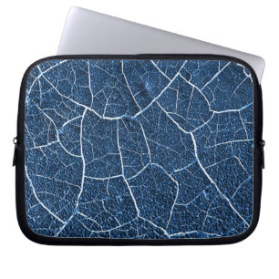 Navy Blue Natuur Abstract patroon Laptop Sleeve