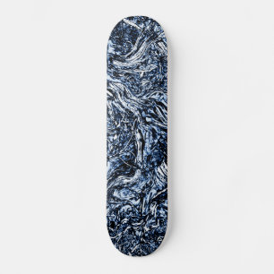 Navy Blue Natuur Abstract patroon Skateboard