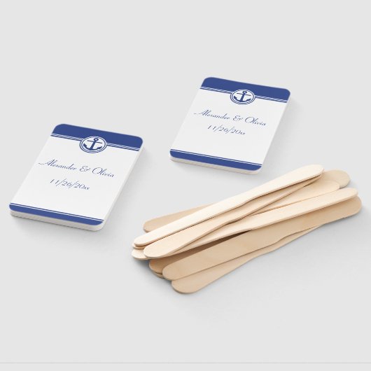 Navy Blue Nautical Anchor Handwaaier (Niet-gemonteerd)