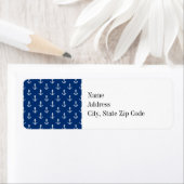 Navy Blue Nautical Anchor Pattern Etiket (Insitu)