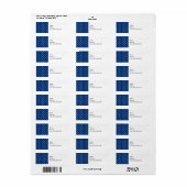 Navy Blue Nautical Anchor Pattern Etiket (Full Sheet)