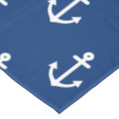 Navy Blue Nautical Anchor Pattern Tafelkleed (Gekanteld)