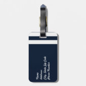 Navy Blue Nautical Bagagelabel (Achterkant verticaal)