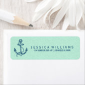 Navy Blue Nautical Boat Anchor & Stripes 2 Etiket (Insitu)