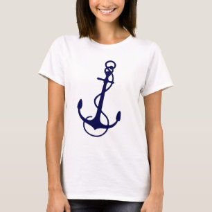 Navy Blue Nautical Boat Anchor T-shirt