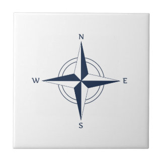 Navy Blue Nautical Compass Tegeltje