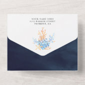 Navy Blue Nautical Lantern Baby shower All In One Uitnodiging (Achterkant)