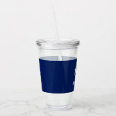 Navy Blue Nautical Lifesaver Monogram Acryl Drinkbeker (Links)