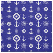 Navy Blue Nautical Pattern Stof (Swatch)