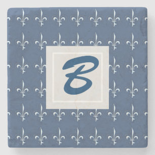 Navy Blue Nautical Rope en Anchor Stenen Onderzetter