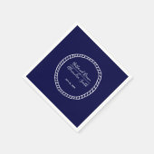 Navy Blue Nautical Rope Wedding Servet (Hoek)