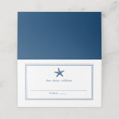 Navy Blue Nautical Starfish Wedding Escort (Buitenkant ongevouwen)
