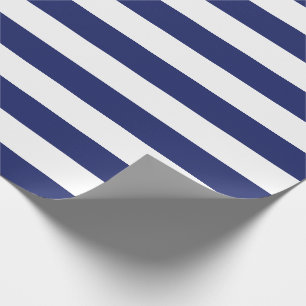 Navy Blue Nautical Stripes Cadeaupapier