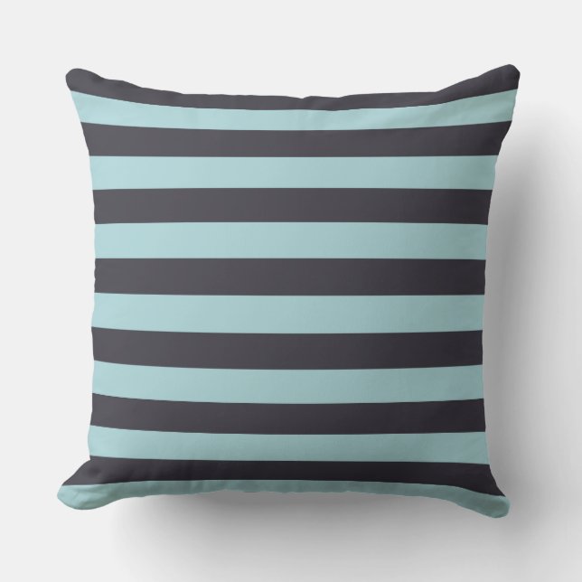 Navy Blue Nautical Stripes | Mengsel en matchen Buitenkussen (Voorkant)
