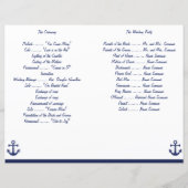 Navy Blue Nautical Wedding Ceremony Program Flyer (Achterkant)