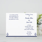 Navy Blue Nautical Wedding Ceremony Program Flyer (Staand voorkant)