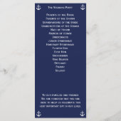 Navy Blue Nautical Wedding Ceremony Programma's (Achterkant)