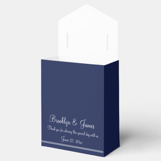 Navy Blue Nautical Wedding Favor Box Bedankdoosjes (Geopend)