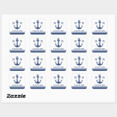 Navy Blue Nautisch Afstuderen Vierkante Sticker (Vel)
