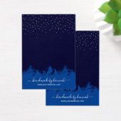 Navy Blue Night Mountains Handmade Earning Display Visitekaartje (Bureau)