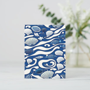 Navy blue oceaan briefkaart