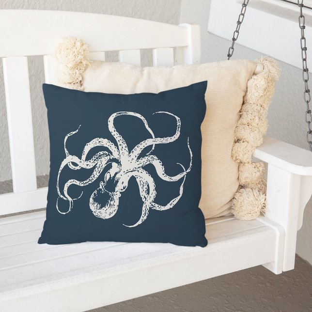 Navy Blue  Octopus Buitenkussen (Creator heeft geüpload)