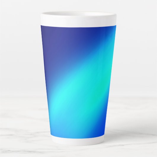 Navy Blue Ombre Moonlight Two Strip Latte Mok (Voorkant)