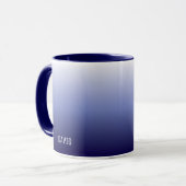 Navy Blue Ombre Personnalisé Nom du type Mug (Devant gauche)