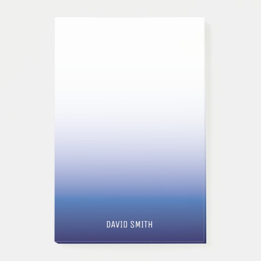 Navy Blue Ombre Persoonlijke naam Post-it notities Post-it® Notes (Voorkant)
