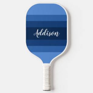 Navy Blue Ombre Stiped Custom Pickleball Paddle