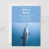 Navy Blue onder het Zee Dolphin Boho Beach Wedding Kaart (Voorkant)