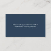 Navy Blue Online RSVP QR Code Weddenschap Informatiekaartje (Achterkant)