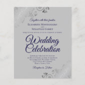 Navy Blue op Grey Frilly BUDGET Weddenschap (Voorkant)