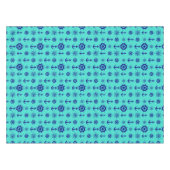 Navy Blue op Turquoise Nautical Pattern Tafelkleed (Voorkant (Horizontaal))
