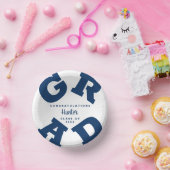 Navy Blue op wit Afstuderen, gepersonaliseerd Papieren Kommen (Feest)