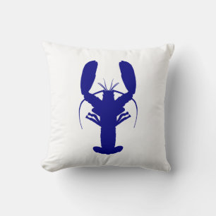 Navy Blue op witte kuststrook Kussen