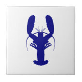 Navy Blue op witte kuststrook Tegeltje (Voorkant)