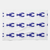 Navy Blue op witte kuststrook Theedoek (Horizontaal)