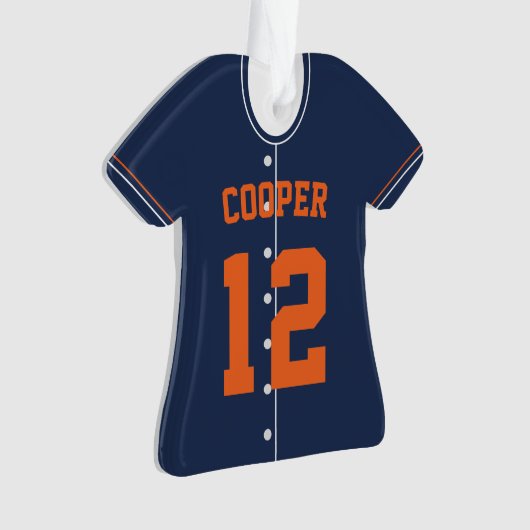 Navy Blue & Orange Baseball Jersey Stats (devant)