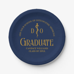 Navy Blue Osteopathic Medical School Afstuderen Papieren Bordje