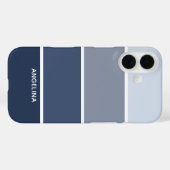 Navy Blue Paint Chips Strip met aangepaste naam Case-Mate iPhone Case (Achterkant (horizontaal))
