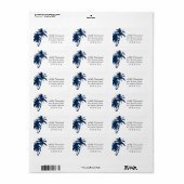 Navy Blue Palm Trees Destionation Wedding Stamp Etiket (Full Sheet)